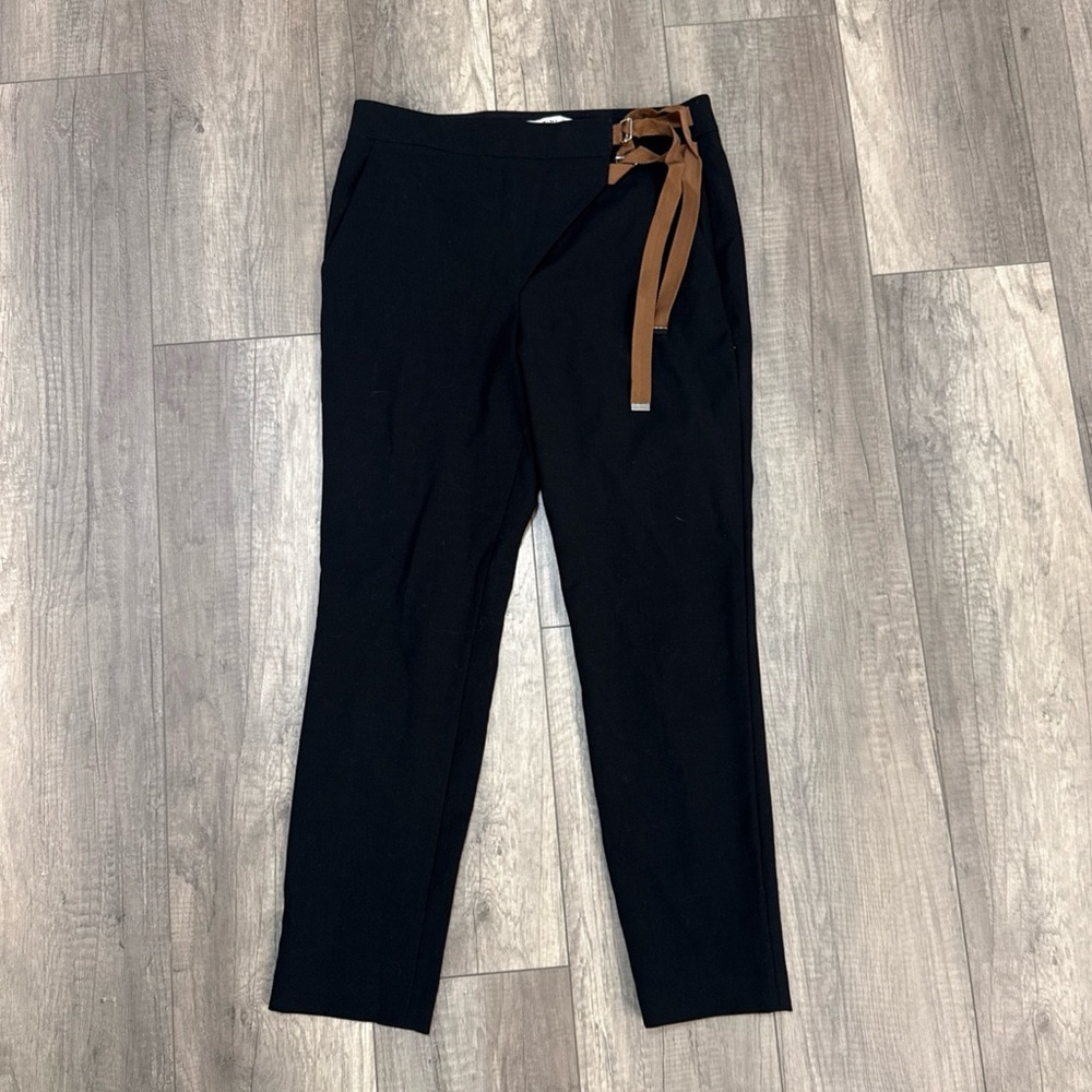 Tibi Black Pants with Brown Accent